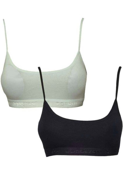 Pedli Ip Askılı Krem ve Siyah Büstiyer 2 Adet