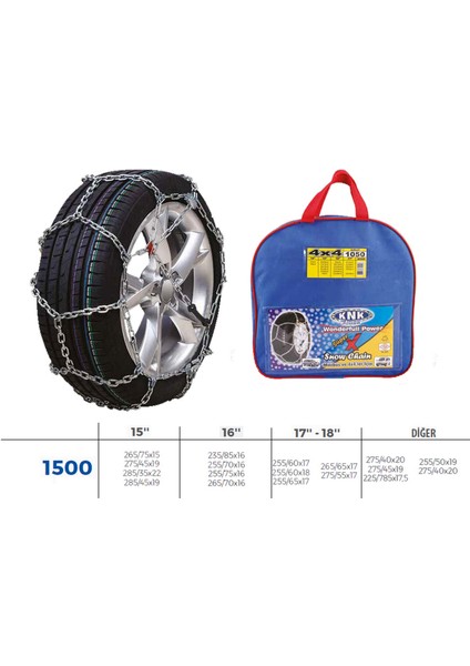 Patinaj Zinciri 4x4 Jeep - Minibüs ve Hafif Tic.araç Zincir Ebatlari Için Resime Bakiniz Lzwdr