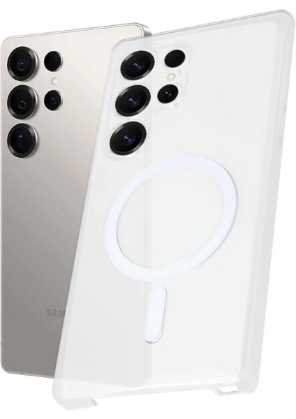 Samsung Galaxy S25 Ultra Kılıf Pc Zara Magsafe Şeffaf Kılıf - Şeffaf