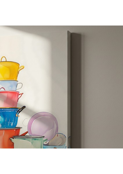 Renkli Tencere Kompozisyonu Soyut Sanat Tablosu indirimleri