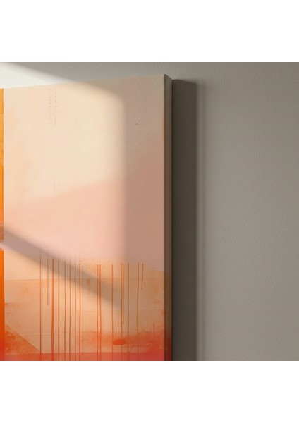 Soyut Ekspresyonist Tarzı Turuncu ve Pembe Tonlarında Modern Sanat Tablosu indirimleri