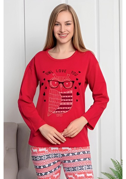 Pamuklu Desenli 2 Iplik Şardonlu Kalın Uzun Kollu Pijama Takımı fiyatları