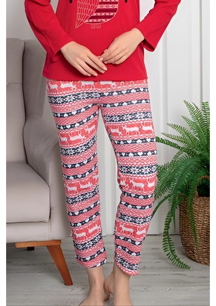 Pamuklu Desenli 2 Iplik Şardonlu Kalın Uzun Kollu Pijama Takımı modelleri