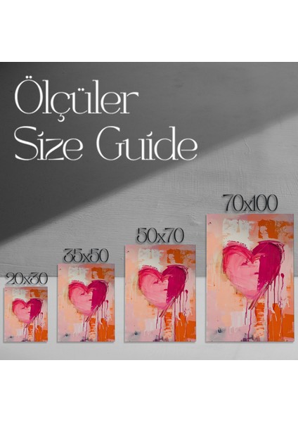 Soyut Kalp Akrilik Tablo modelleri