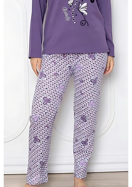 Pamuklu Desenli 2 Iplik Şardonlu Kalın Uzun Kollu Pijama Takımı modelleri