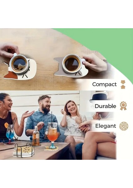 5 Adet Karikatür Kedi Tasarımı Ahşap Tabak Seti Isıya Dayanıklı ve Kaymaz Matlar fırsatları