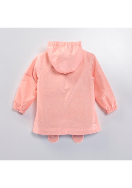 Kız Çocuk Pembe Puanlı Kapüşonlu Kedi Desenli Yağmurluk fırsatları
