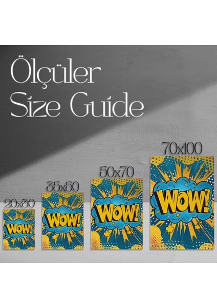 Pop Art Tarzı Wow! Sloganlı Modern Sanat Tablosu modelleri