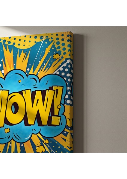 Pop Art Tarzı Wow! Sloganlı Modern Sanat Tablosu indirimleri