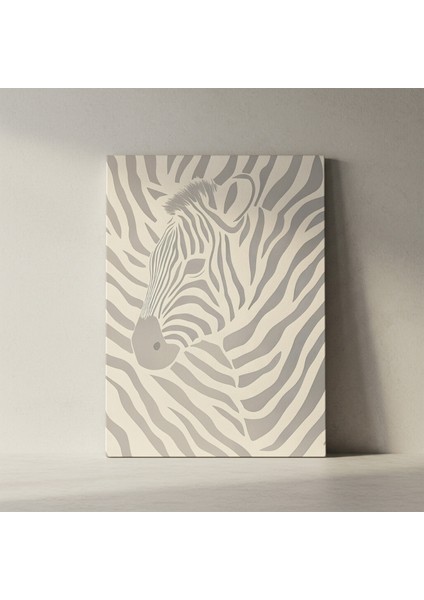 Zarif Gümüş Zebra Desenli Soyut Sanat Tablosu fiyatları