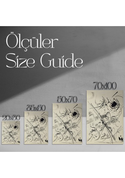 Soyut Siyah Beyaz Mürekkep Çizimi Tablosu modelleri