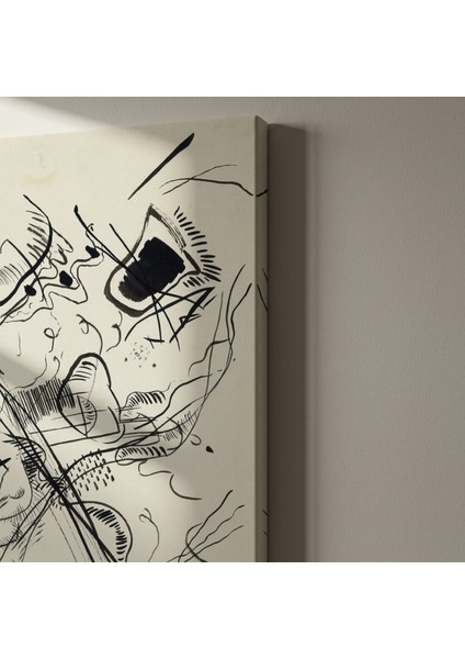 Soyut Siyah Beyaz Mürekkep Çizimi Tablosu indirimleri