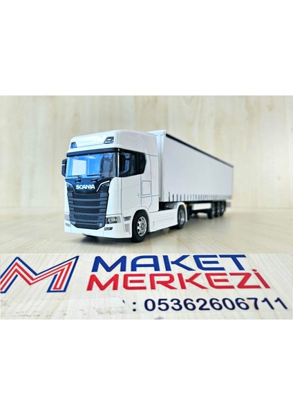 33 cm Uzunlukta 1/50 Ölçek Beyaz Scanıa 770S Tır Maketi (Firma Ismi Yazılabilir) fiyatları