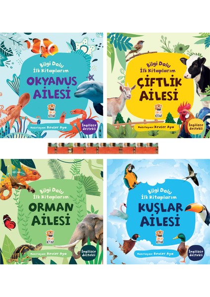 1-2 Yaş-Bilgi Dolu Ilk Kitaplarım Kuşlar Ailesi, Okyanus Ailesi, Orman Ailesi, Çiftlik Ailesi(4kitp)