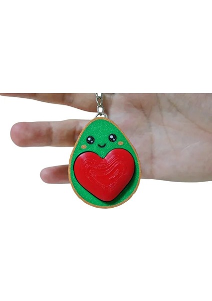 Avokado Kalp Click Anahtarlık – Hem Tatlı Hem Stres Atıcı!