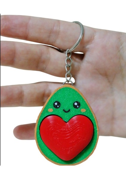 Avokado Kalp Click Anahtarlık – Hem Tatlı Hem Stres Atıcı!