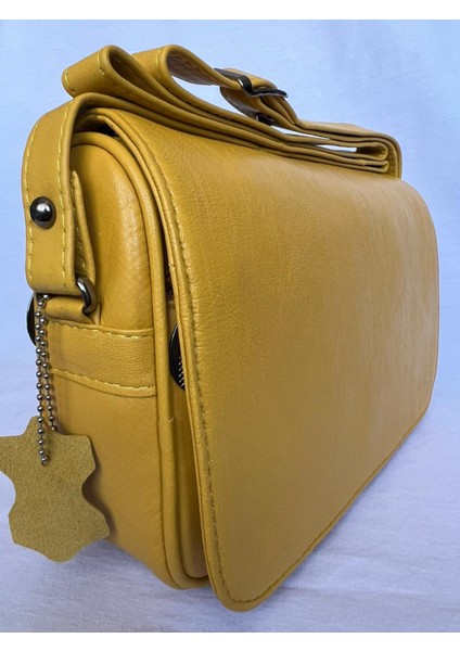 Hakiki Kuzu Derisi Sarı Bayan Omuz Çantası 23X16X6 fırsatları
