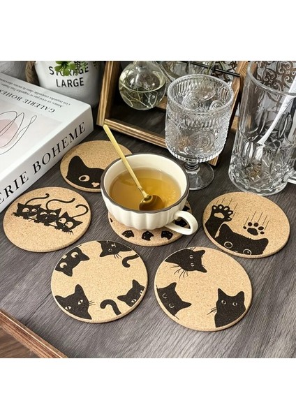 6'lı Whimsycat Oyma Mantar Kıyıkları, El Yıkamalı Masa Paspasları indirimleri