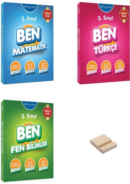 3. Sınıf Ben Serisi Etkinlikli Konu Özetli Matematik Türkçe ve Fen 3lü Set Soru Bankası + Telefon Tutucu