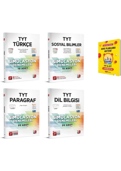 TYT Türkçe - Sosyal Bilimler - Paragraf - Dil Bilgisi 4'lü Deneme Seti + Planlama Defteri