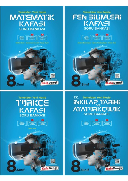 LGS 8.Sınıf Soru Bankası 4lü Set (Mat-Fen-Türkçeçe-Inkılap)