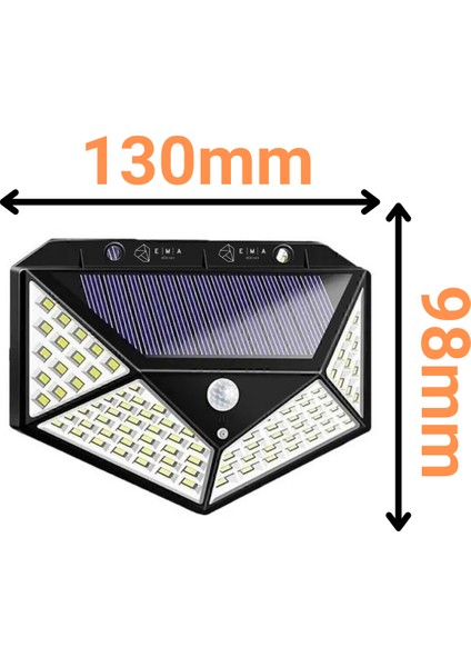 100 LED Solar Duvar Apliği – 30W, 1200 Lümen, IP65, 3 Modlu, Güneş Enerjili Sensörlü Lamba fiyatları