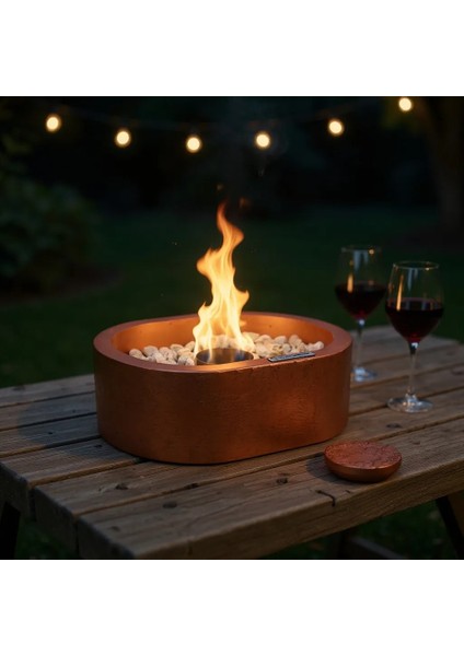 Beton - Ateş Çukuru - Oval - Bakır