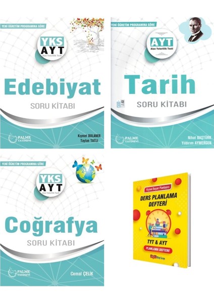 AYT Edebiyat Tarih ve Coğrafya Soru Kitabı 3'lü Set - Planlama Defteri