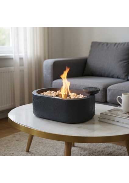 Beton - Ateş Çukuru - Oval - Antrasit