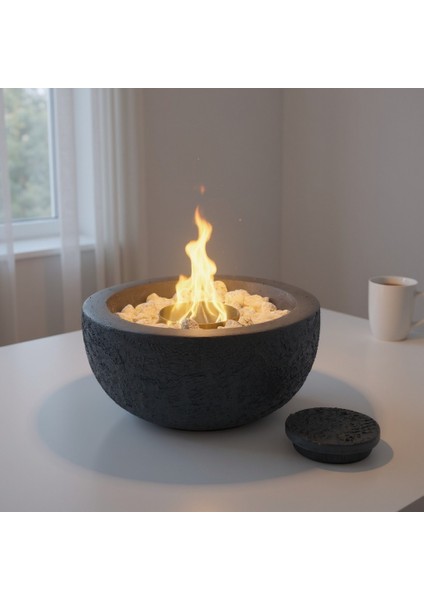 Beton - Ateş Çukuru - Yuvarlak - Small - Antrasit