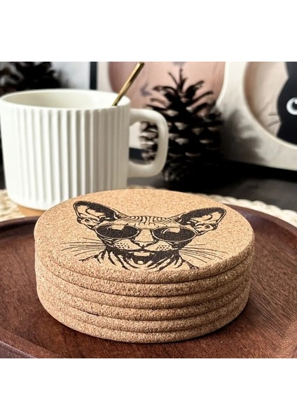Kediler 6'lı Paket El Yapımı Kazınmış Cool Cat Korka Altılar modelleri