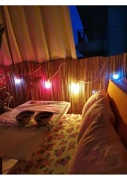 Haki Kamış Hasır Balkon Çiti, Dekoratif ve Dayanıklı 40 cm x 5 M Ölçülerinde