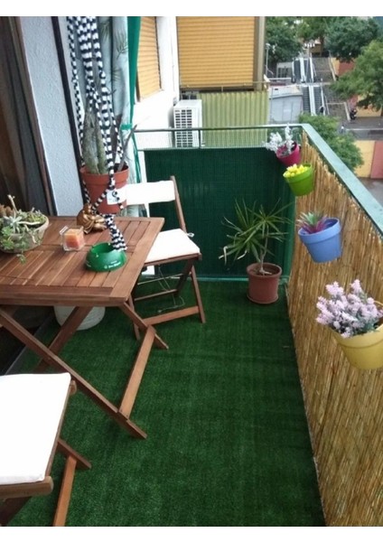 Haki Kamış Hasır Balkon Çiti, Dekoratif ve Dayanıklı 40 cm x 5 M Ölçülerinde