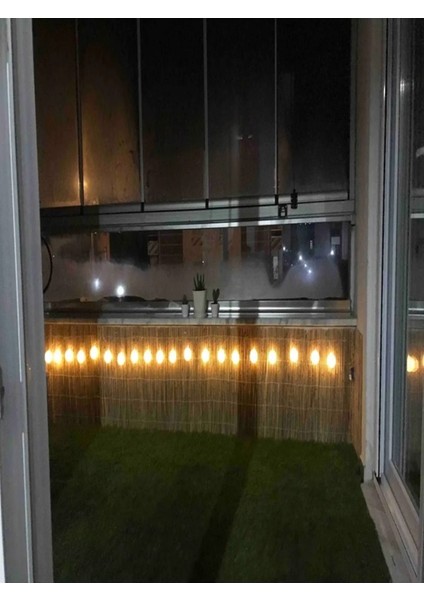 Haki Kamış Hasır Balkon Çiti, Dekoratif ve Dayanıklı 40 cm x 5 M Ölçülerinde