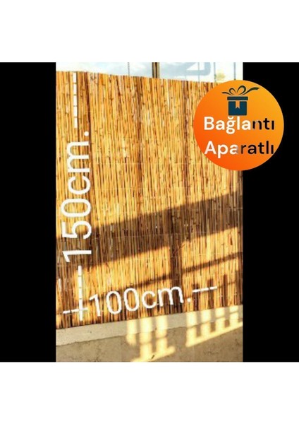 1,5m x 1m Kamış Hasır Bambu Çit Gölgelik Balkon Kapama