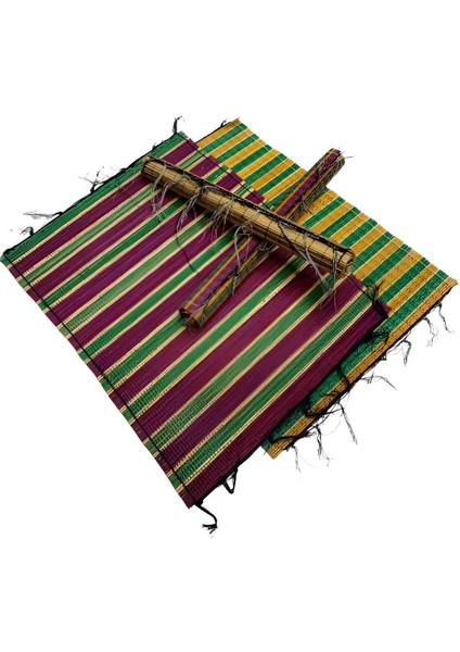 El Yapımı Bambu Üretim Amerikan Servis Sunum Örtüsü Yemek Piknik Dekor Outdoor Için 1 Adet 46X36 cm