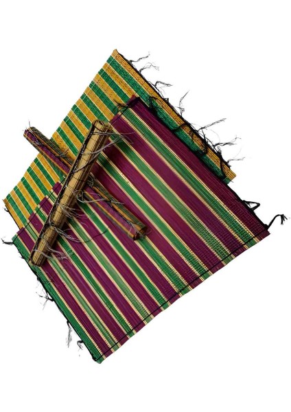El Yapımı Bambu Üretim Amerikan Servis Sunum Örtüsü Yemek Piknik Dekor Outdoor Için 1 Adet 46X36 cm modelleri