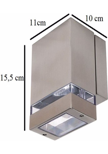 Şık Paslanmaz Çelik Dış Mekan Aplik, Saten Nikel, IP44, Ampüllü modelleri