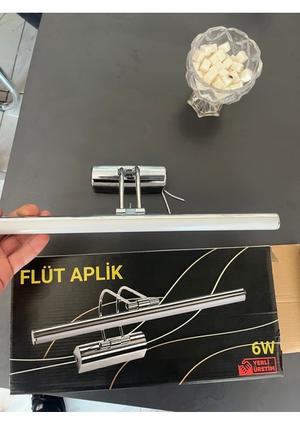 35 cm Siyah Beyaz Işık Ayna Üstü Duvar Tablo Flüt Aplik Beyaz Işık modelleri