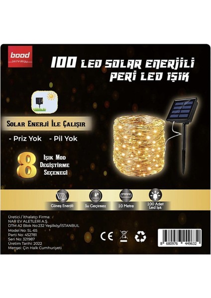 Güneş Enerjili 100 LED Peri Işık, Bahçe ve Iç Mekan Dekoru Için Mükemmel Aydınlatma modelleri
