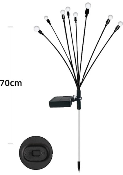 6 Led'li Güneş Enerjili Ateş Böceği Çiçek Lamba, 2'li Set, Beyaz Renk indirimleri