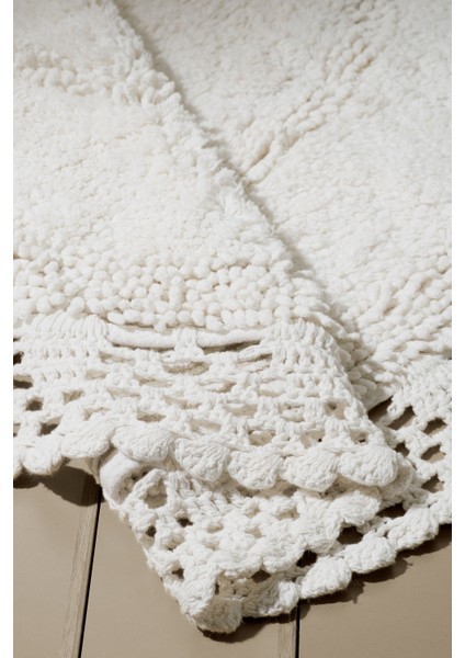 Piuma %100 Pamuk, El Dokuması Banyo Paspası Ekru 110x110 fırsatları