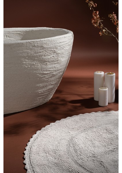 Nebbia %100 Pamuk, El Dokuması Banyo Paspası Gri 100x100 fiyatları