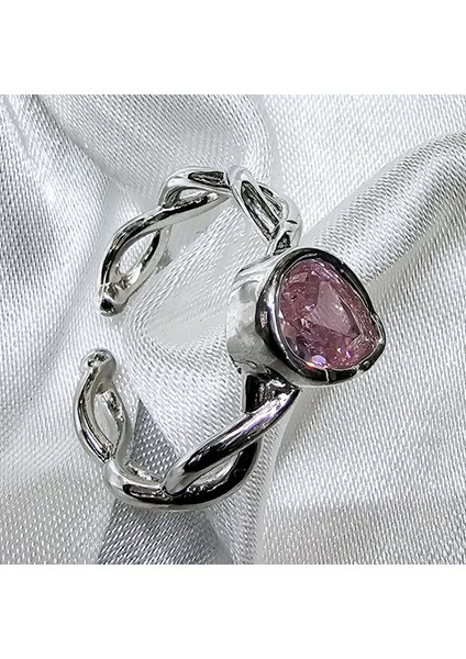 Pembe Damla Taş Ayarlanabilir Yüzük fiyatları