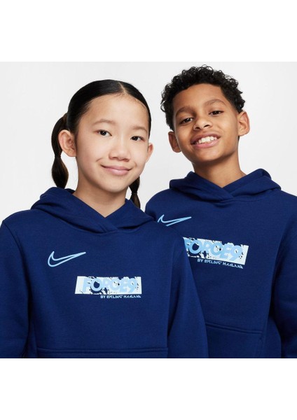 Erling Haaland Club Fleece Hoodie Çocuk Lacivert Sweatshirt fiyatları