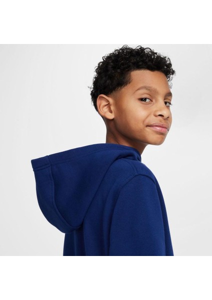 Erling Haaland Club Fleece Hoodie Çocuk Lacivert Sweatshirt