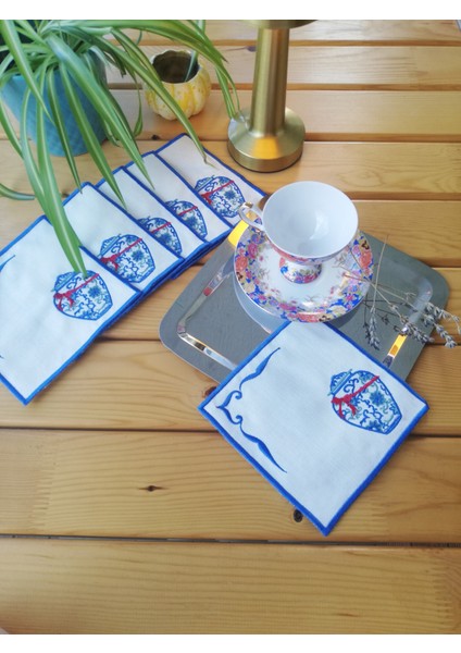 Blue Dream Style Kahve Sunum Peçetesi – Porselen Vazo Motifli fiyatları