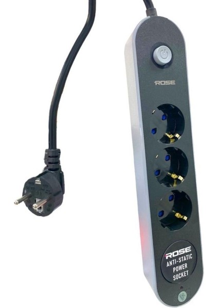 GR-300 3'lü 2metre Kablolu Akım Korumalı Grup Priz