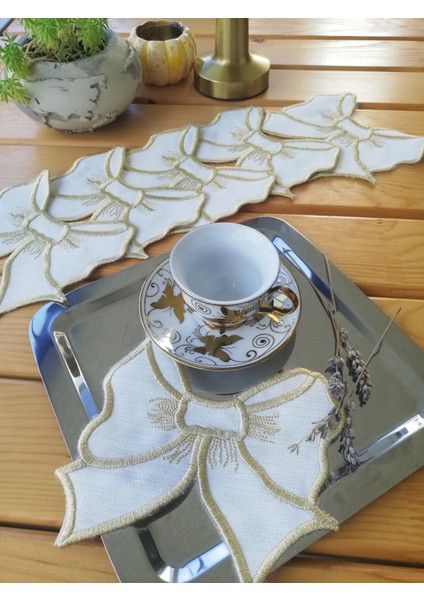 Ribbon Gold Kahve Sunum Peçetesi – Romantik ve Şık modelleri