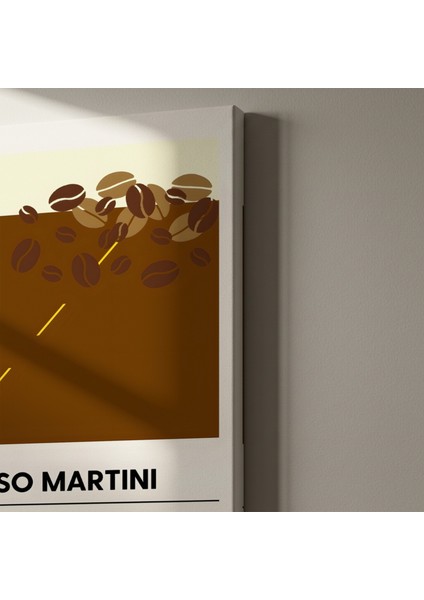 Espresso Martini Kokteyli Tarifi Minimalist Illüstrasyon Tablosu indirimleri
